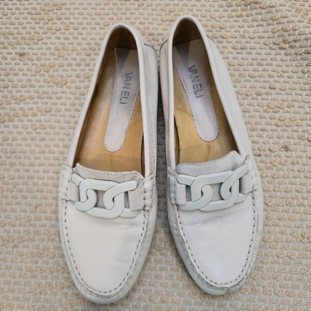 Vaneli Aiker Driving Loafer Moccasin  Size 7.5 All Leather Made In  Italy